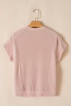 Load image into Gallery viewer, Luxury Solid Corded Short Sleeve T Shirt And Wide Leg Pants Set