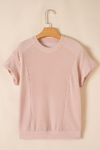 Load image into Gallery viewer, Luxury Solid Corded Short Sleeve T Shirt And Wide Leg Pants Set