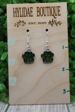 Load image into Gallery viewer, Lime Green Glitter Paw Prints || Dangle Earrings