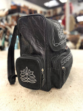 Load image into Gallery viewer, Black Suede leather Boot Stitch Backpack