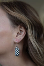 Load image into Gallery viewer, Checkered Rectangle Earrings - 1 1/2 inch drop