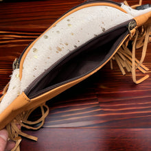 Load image into Gallery viewer, Cowhide Fanny Pack - Beige & Gold Cowhide