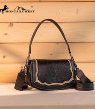 Load image into Gallery viewer, Montana West Cowhide Mini Shoulder Bag - Black