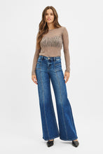 Load image into Gallery viewer, Risen Mid Rise Front Seam Wide Leg Jeans