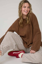 Load image into Gallery viewer, Round Up Raw Edge Marled Knit Top - Brown or Oatmeal