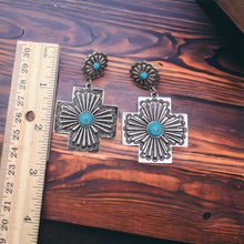 Load image into Gallery viewer, Southern Cross with Turquoise Dangle Earrings