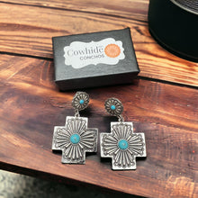 Load image into Gallery viewer, Southern Cross with Turquoise Dangle Earrings
