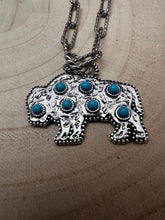 Load image into Gallery viewer, Western Buffalo and Faux Turquoise Necklace - 18 inch + 3