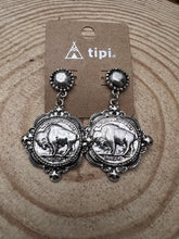 Load image into Gallery viewer, Western Faux Buffalo Coin Stud Earrings