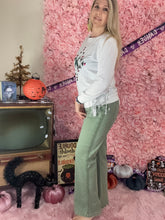 Load image into Gallery viewer, Risen Light Green Jeans With Twill Tape Side Detail
