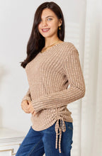 Load image into Gallery viewer, Ribbed Tan Shirt With Tie Sides
