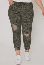 Load image into Gallery viewer, YMI Distressed Skinny Leopard Pants
