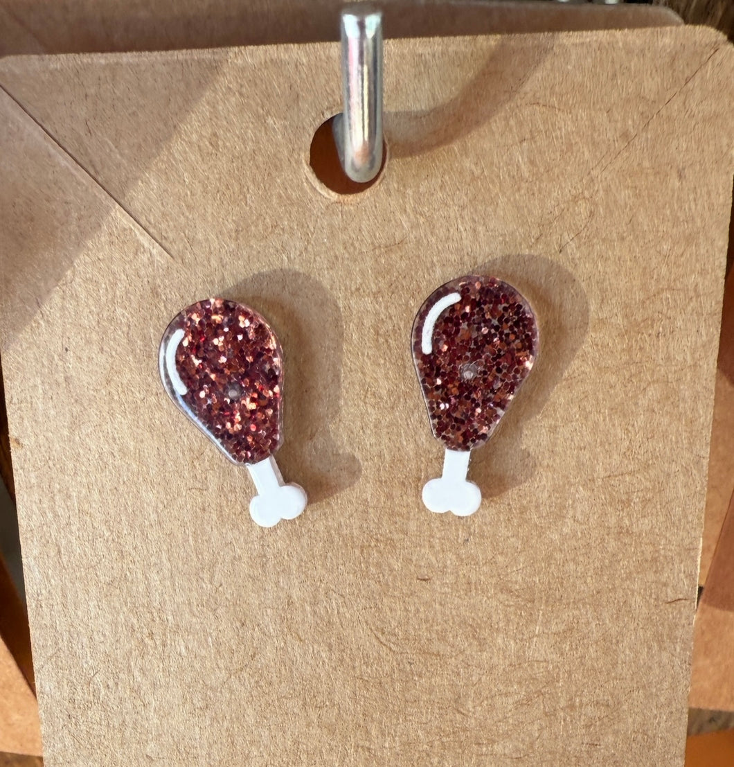 Glitter Turkey Leg Studs