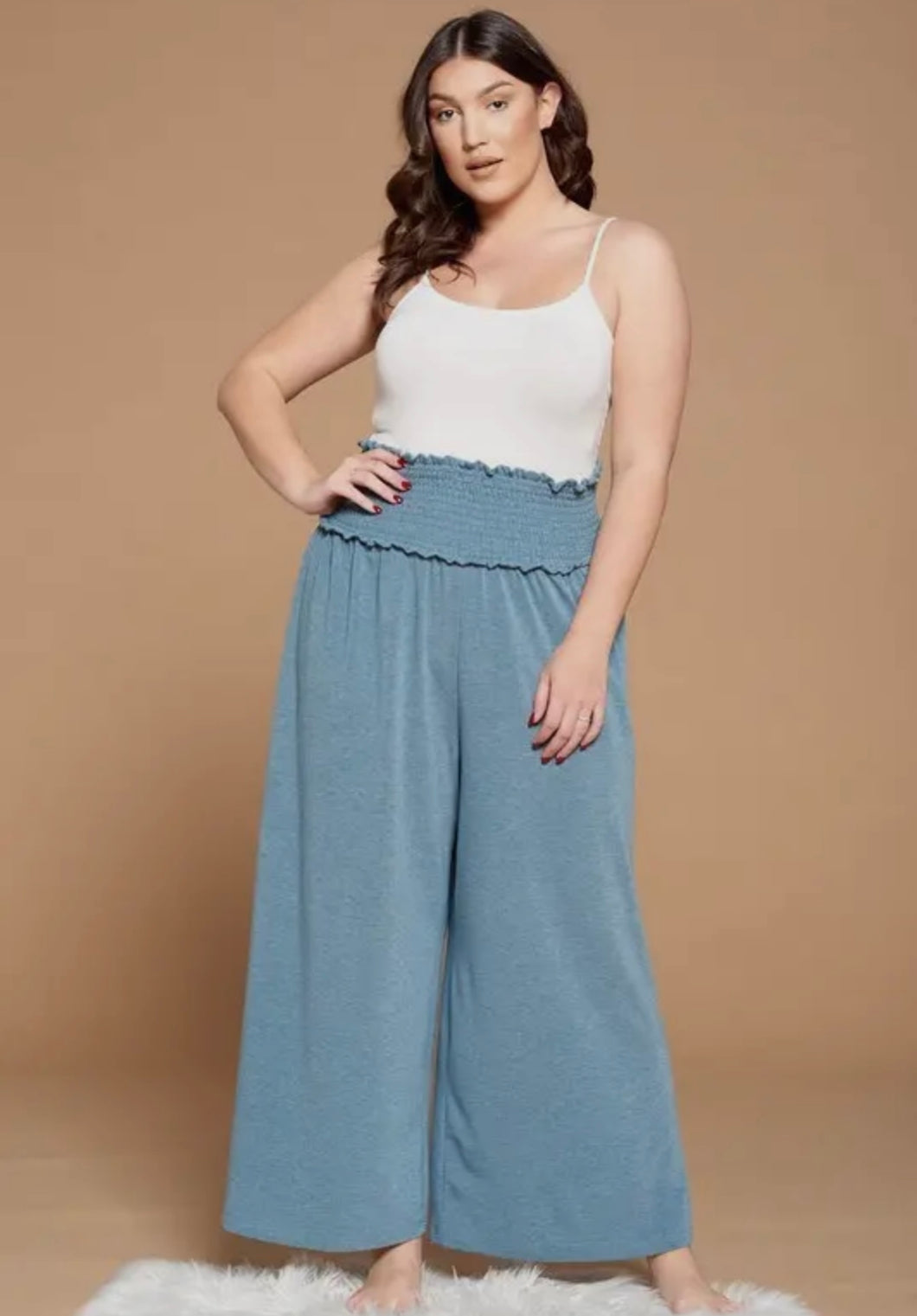 Wide Leg Light Blue Pants