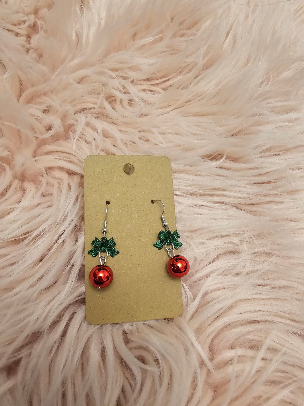 Christmas Ornament 🔴 with Green Ribbon