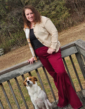 Load image into Gallery viewer, Burgundy 🔴 Bell Bottom Flare Zenna Jeans 👖
