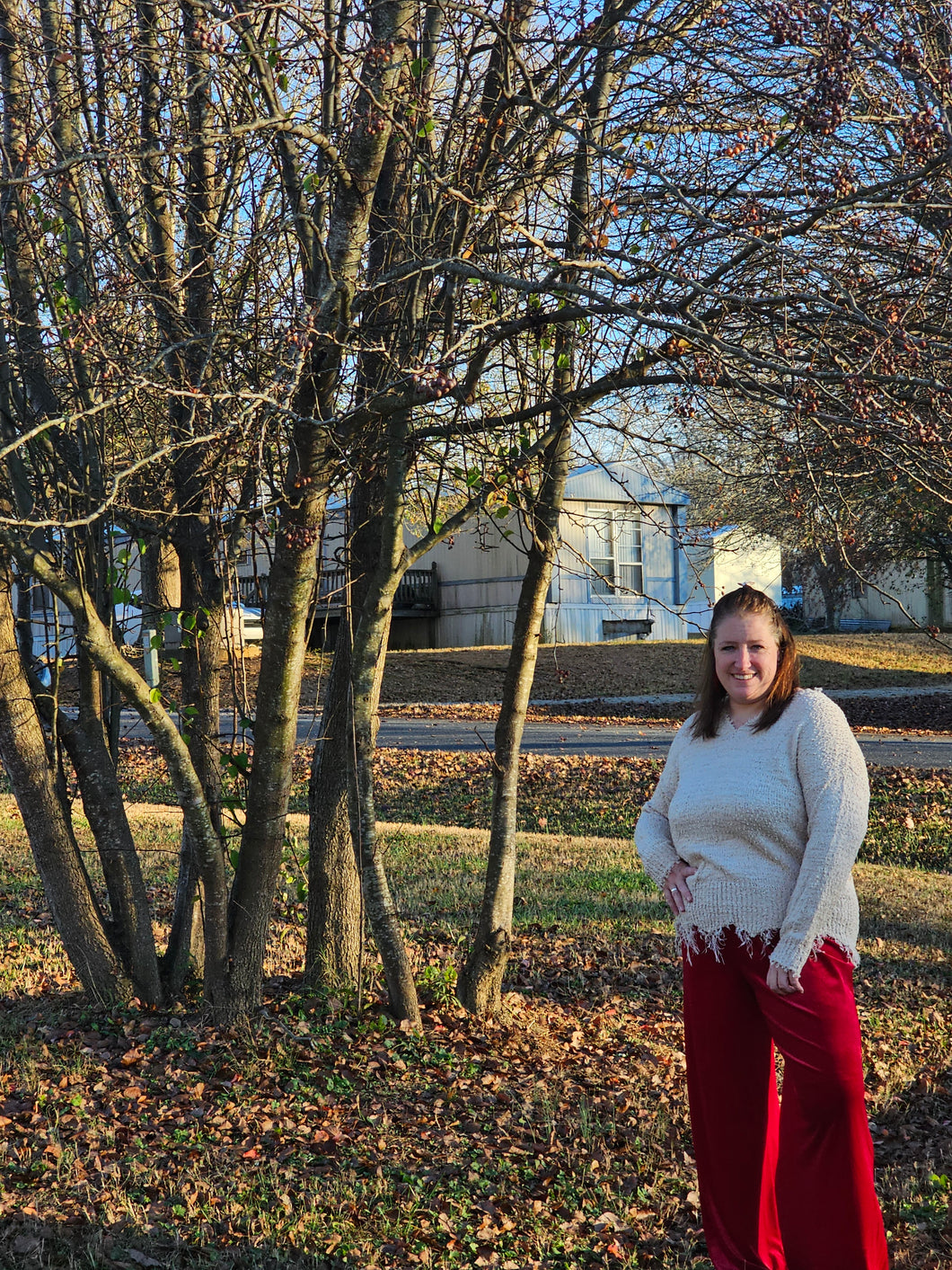 Khaki ⚪️ Fringe Sweater