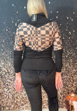 Load image into Gallery viewer, Black With Checkered Center Half Zip
