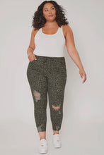 Load image into Gallery viewer, YMI Distressed Skinny Leopard Pants
