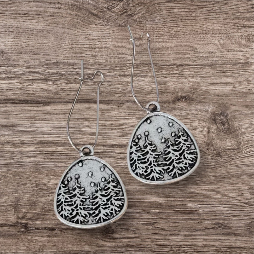 Silver Wintery Mtn Earrings