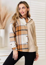 Load image into Gallery viewer, Tan &amp; Plaid Button Up Shirt
