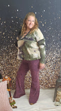 Load image into Gallery viewer, Tie Dye Waffle Knit Top With Criss Cross Front &amp; Hood

