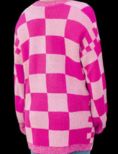 Load image into Gallery viewer, Oversized Soft Pink/Pink Checkered Sweater
