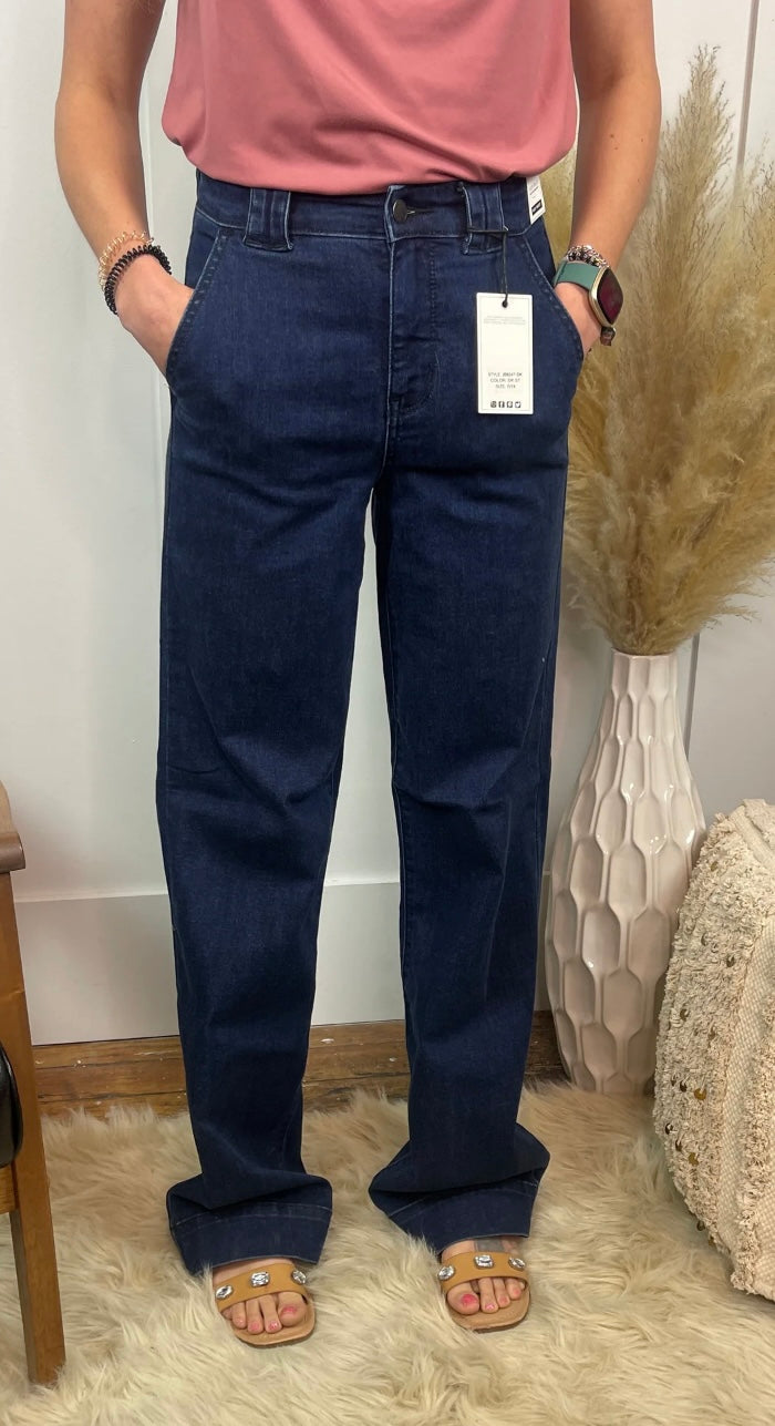 Judy Blue Dark Wash Trouser Jeans - Sizes 5, 7