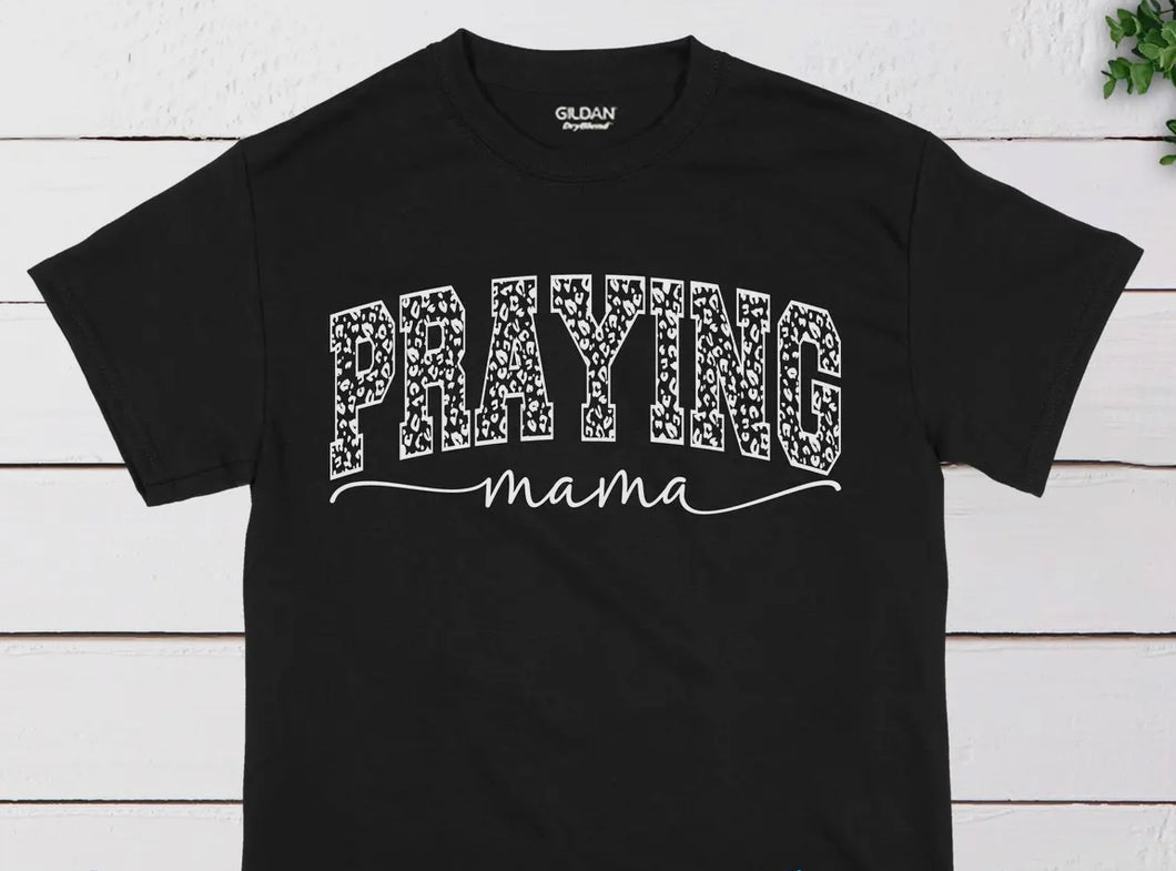 Black With Leopard Print “Praying” Mama Unisex Shirt