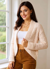 Load image into Gallery viewer, Fuzzy Off White Open Cardigan
