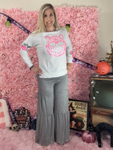 Load image into Gallery viewer, Grey Elastic Waist Tiered Wide Leg Pants
