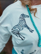 Load image into Gallery viewer, Merigold Kiss Sequins Embroidery Zebra Sweatshirt
