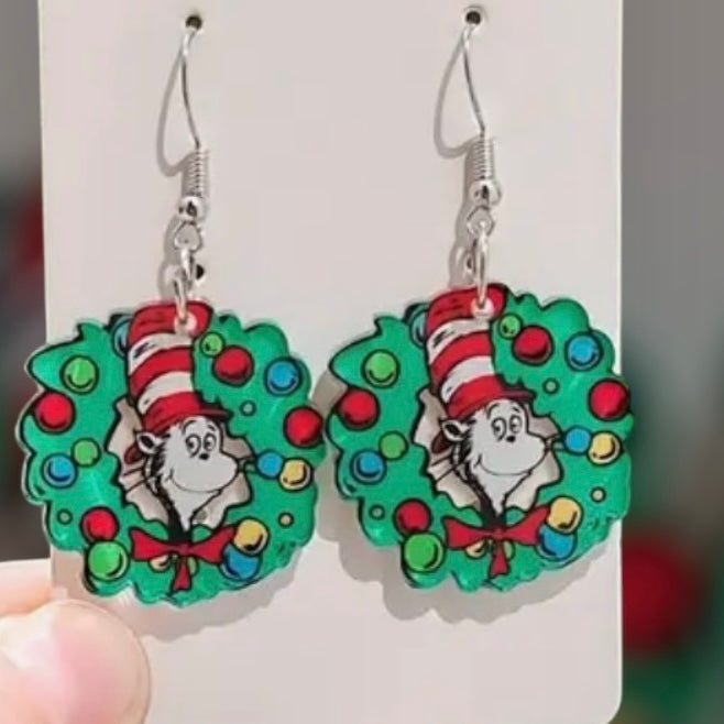 Wreath Dr. Seuss Earrings