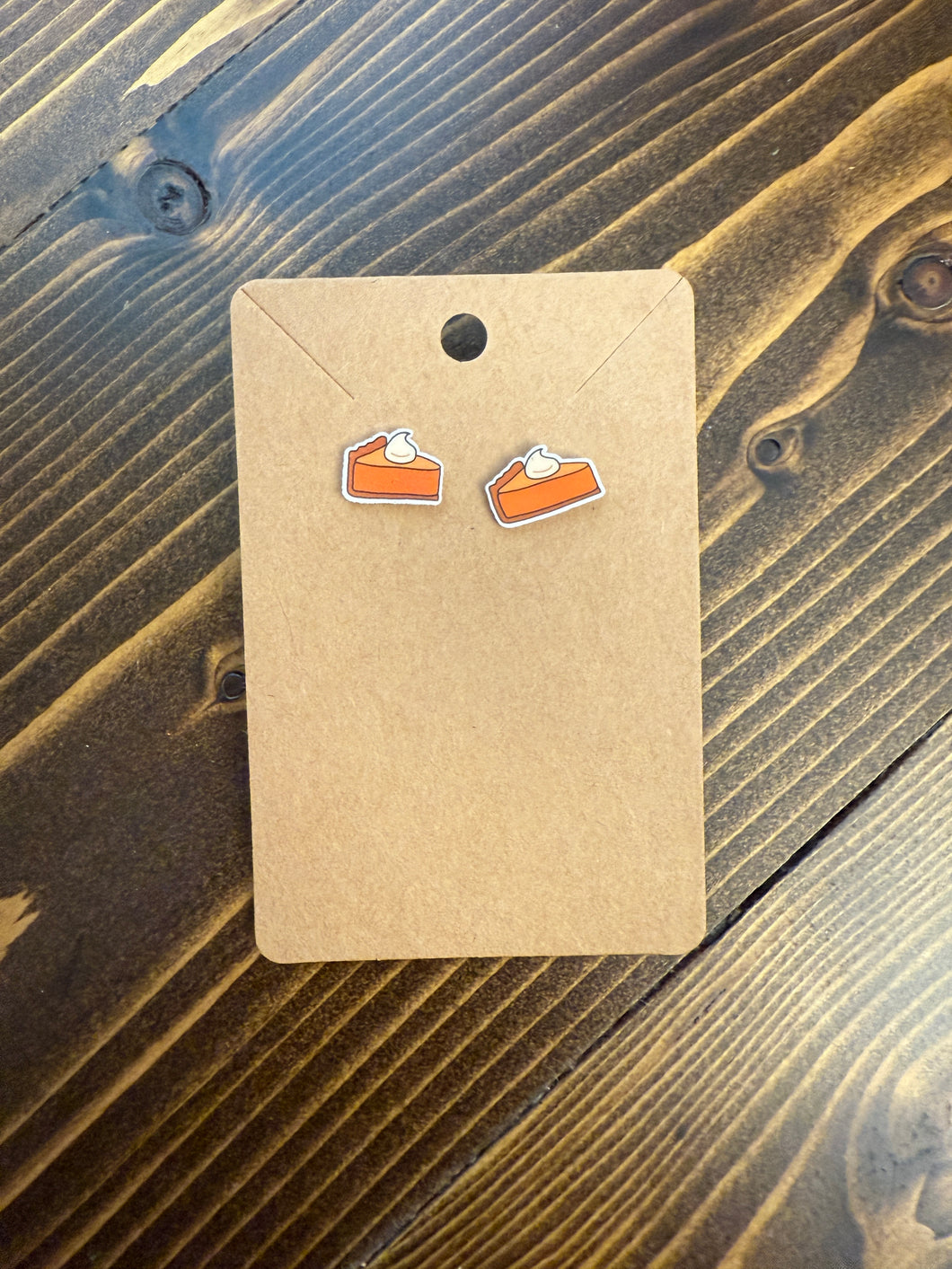 Tiny Pumpkin Pie Slice Studs