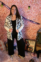 Load image into Gallery viewer, Thin White With Leopard Print Cardigan
