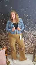 Load image into Gallery viewer, Light Blue Plaid Button Up With Hood
