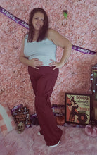 Load image into Gallery viewer, Burgundy Stretchy Cargo Pants
