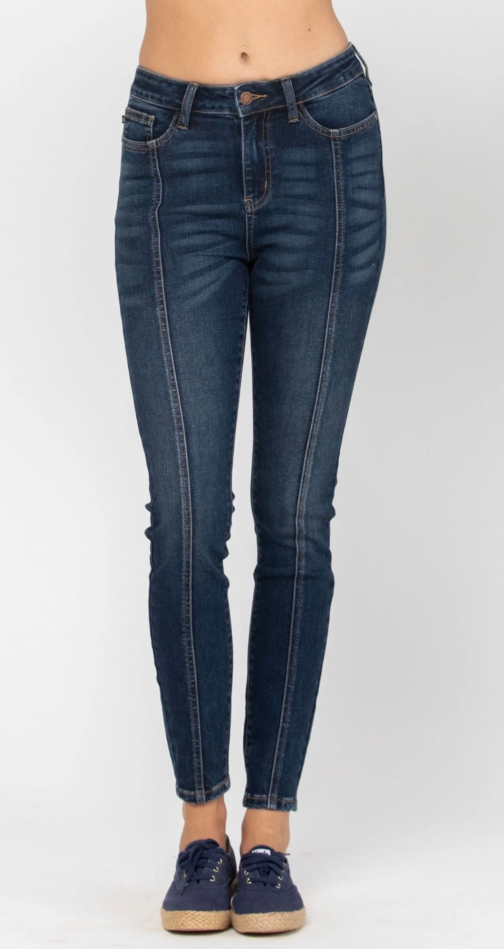 Judy Blue Dark Skinny Seam Jeans - Sizes 5, 7, 11