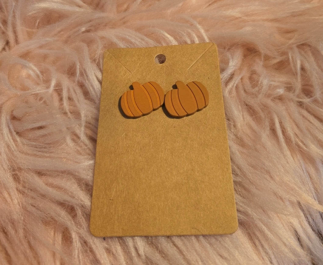 Matte Orange Pumpkin Studs
