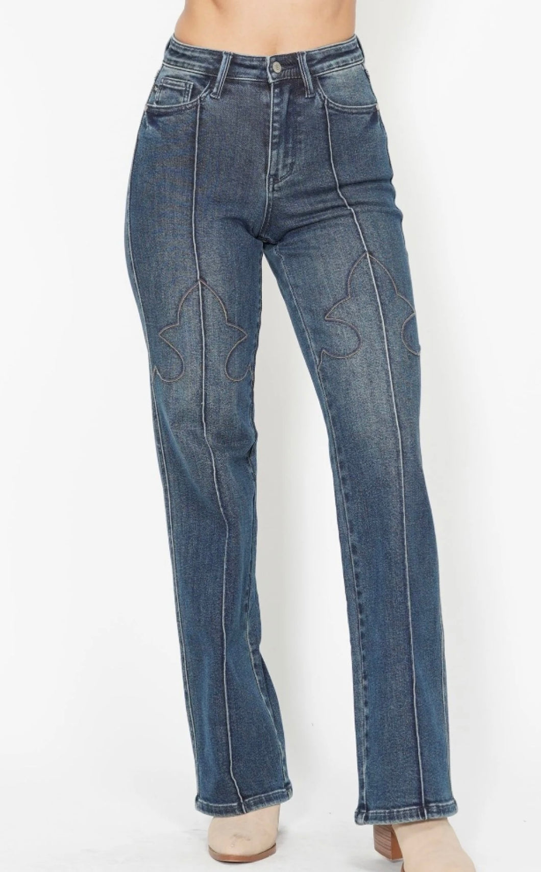 Judy Blue Western Stitch Straight Leg Jeans