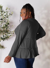 Load image into Gallery viewer, Charcoal Grey Flowy Long Sleeve Top
