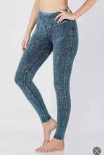 Load image into Gallery viewer, Mineral Washed Teal Leggings
