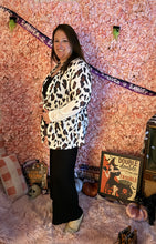 Load image into Gallery viewer, Thin White With Leopard Print Cardigan
