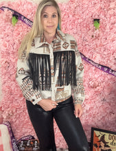 Load image into Gallery viewer, Aztec &amp; Fringe Shacket
