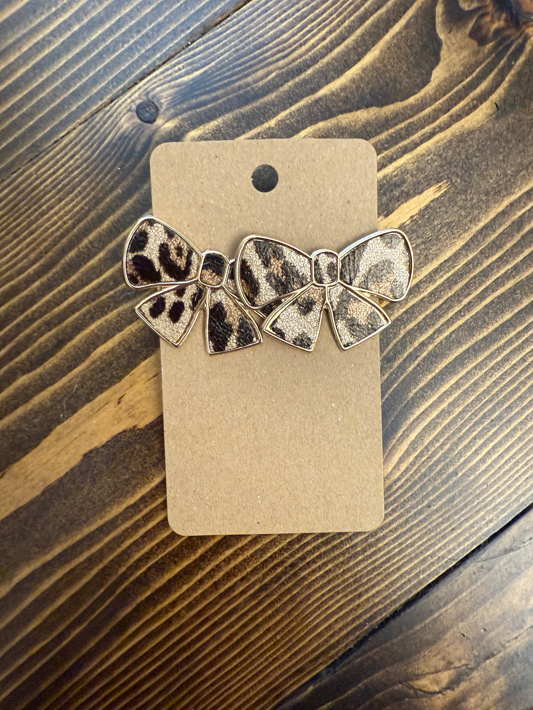 Oversized Leopard Print Bow 🎀 Studs