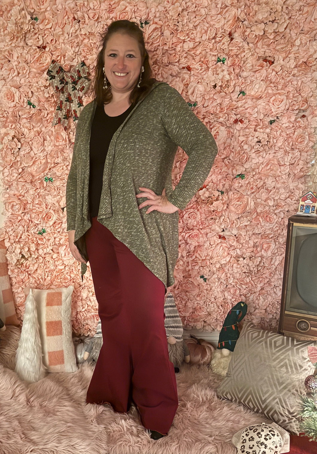 Green 💚 Raindrop 💧 Flowy Cardigan