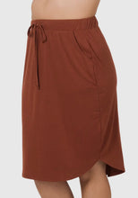 Load image into Gallery viewer, Rust Drawstring Skirt With Pockets
