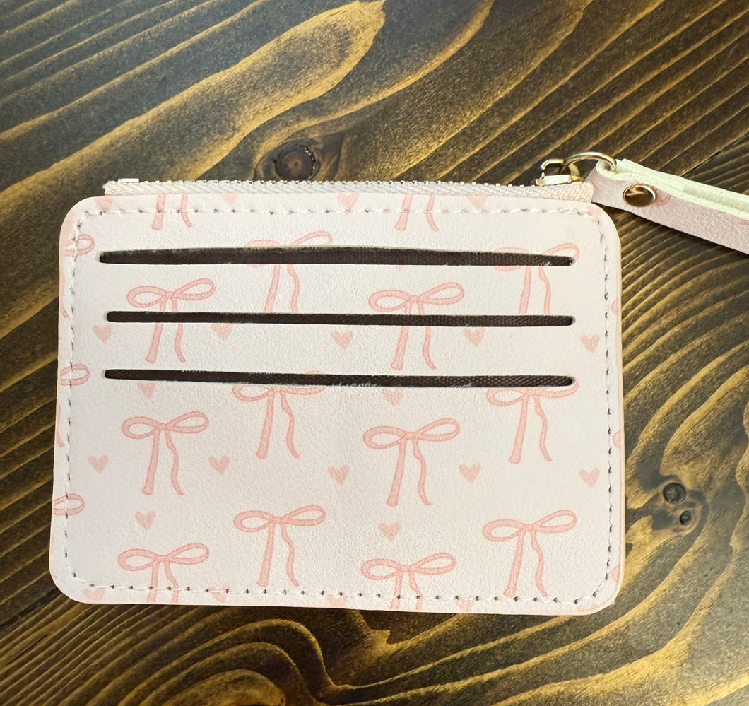 Light Pink With Pink Bows Card Holder