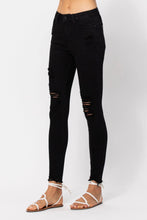 Load image into Gallery viewer, Judy Blue High Waist Distressed Black Skinny Jeans - Sizes 7, 9, 11, 15
