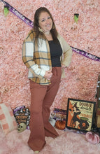 Load image into Gallery viewer, Tan &amp; Plaid Button Up Shirt
